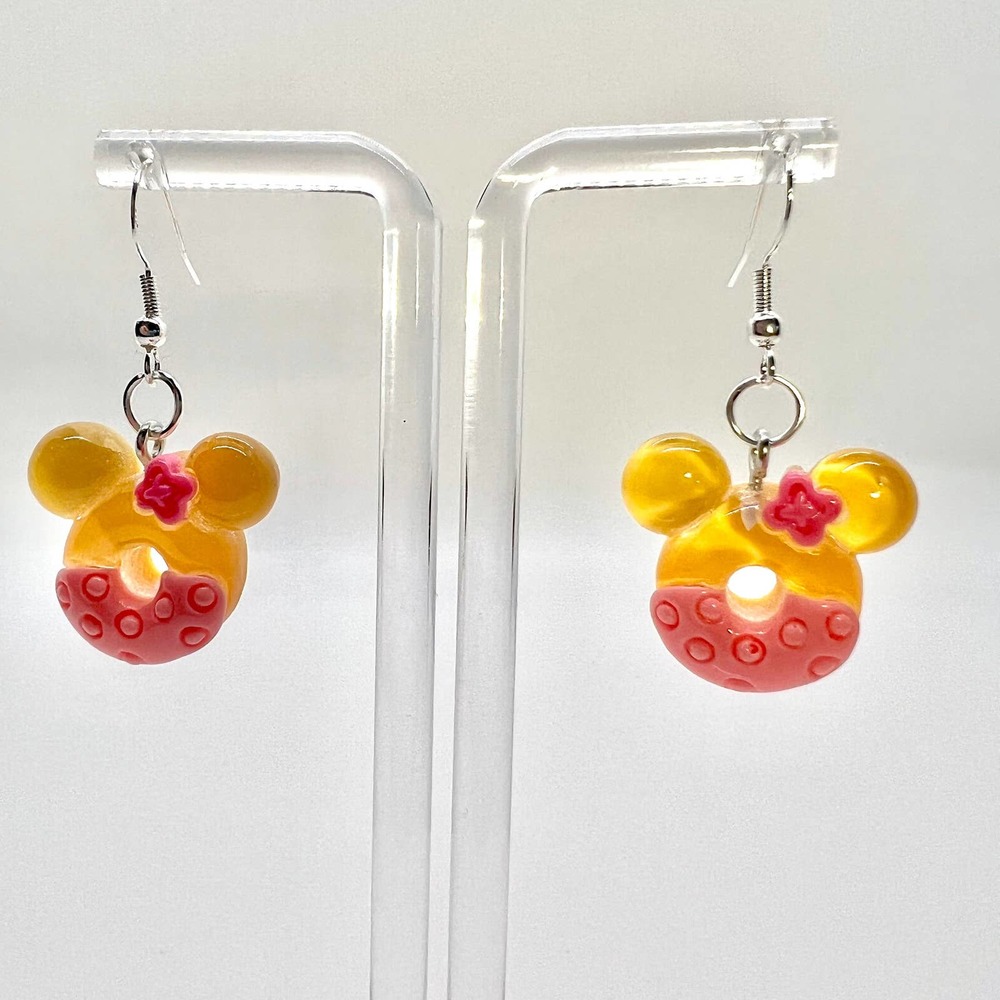 Mickey Ear Earrings - Donut Earrings - Mickey Mouse Earrings - Food Earrings